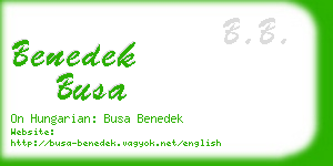 benedek busa business card